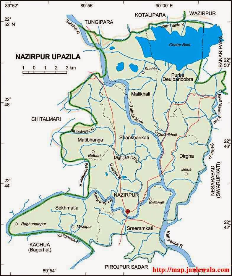 nazirpur upzaila map of bangladesh
