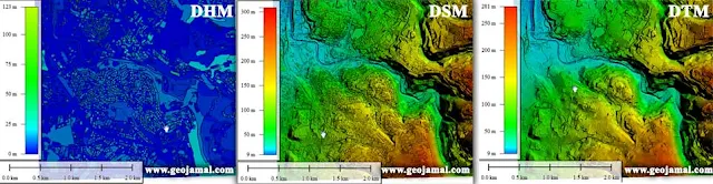 الفرق بين DEM و DTM و DSM و DHM و MNT و MNE و TIN