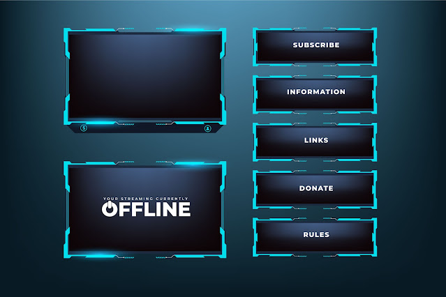 Gaming overlay frame template design free download