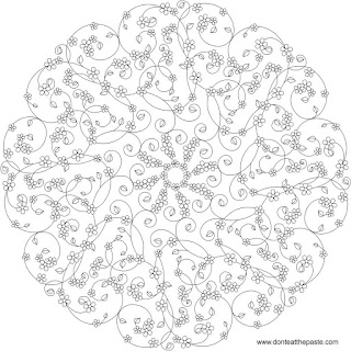 Forget-me-not mandala to color, available in JPG and transparent PNG 