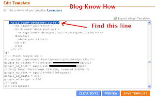 Add Google Adsense Code to Blogger Template to Make it Appear Below Post Title