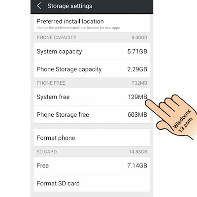 Storage settings