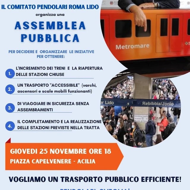 L'assemblea pubblica dei pendolari Roma-Lido