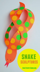 Twisty snake sculpture- Easy kids animal craft with printable template included