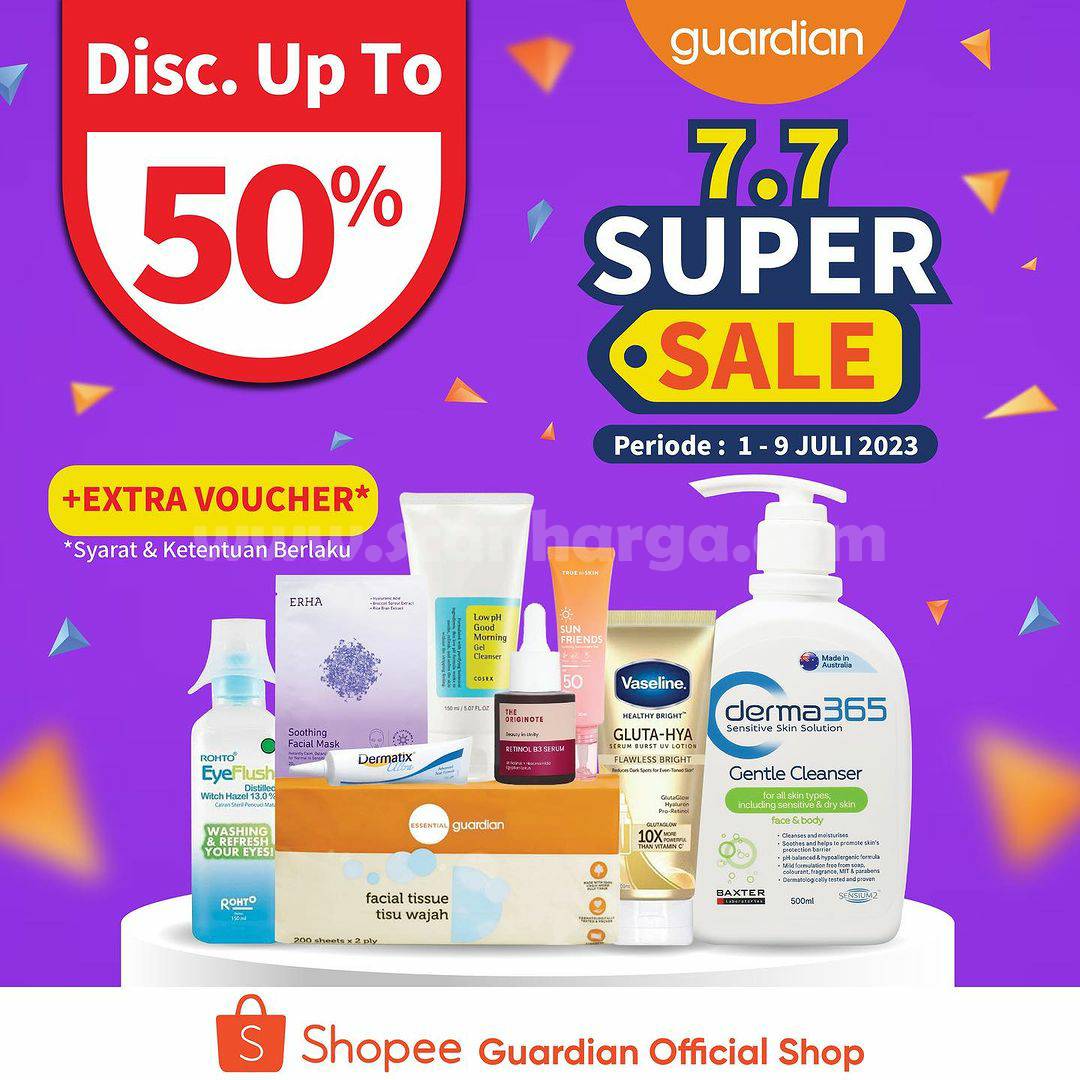 Promo Guardian 7.7 Super Sale Diskon hingga 50%