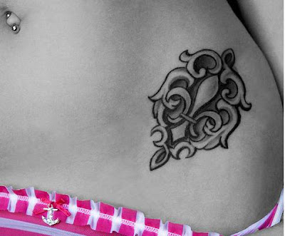 girl tattoos on lower hip. hip tattoo designs- anchor