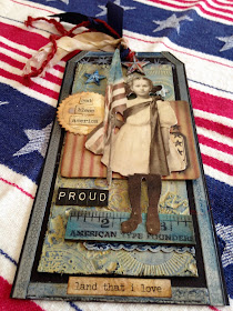 Sara Emily Barker http://sarascloset1.blogspot.com/ God Bless America, Land That I Love tag #timholtz #ideaology #rangerdistress #sizzixalterations