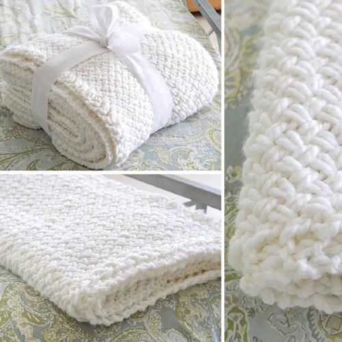 Knit a Blanket with Diagonal Basket Weave Stitch 