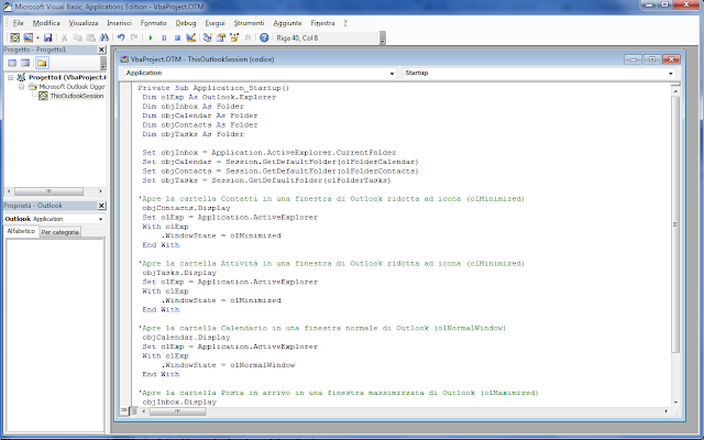 Outlook, Microsoft Visual Basic Application Edition