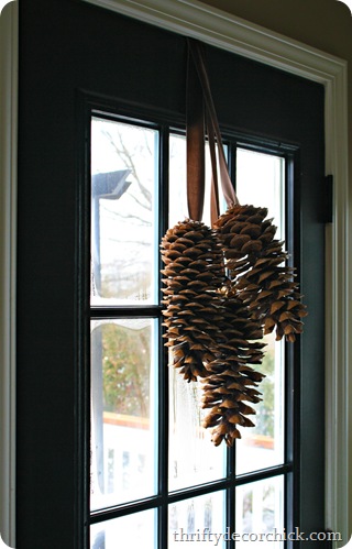 hanging pinecones christmas