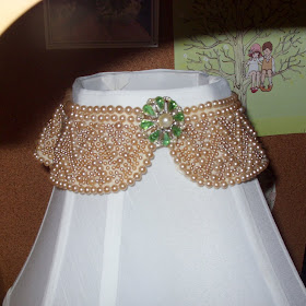 vintage beaded collar brooch lampshade shabby chic