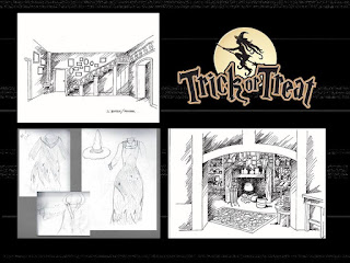 A look at set design sketches as well as costuming for Trick or Treat