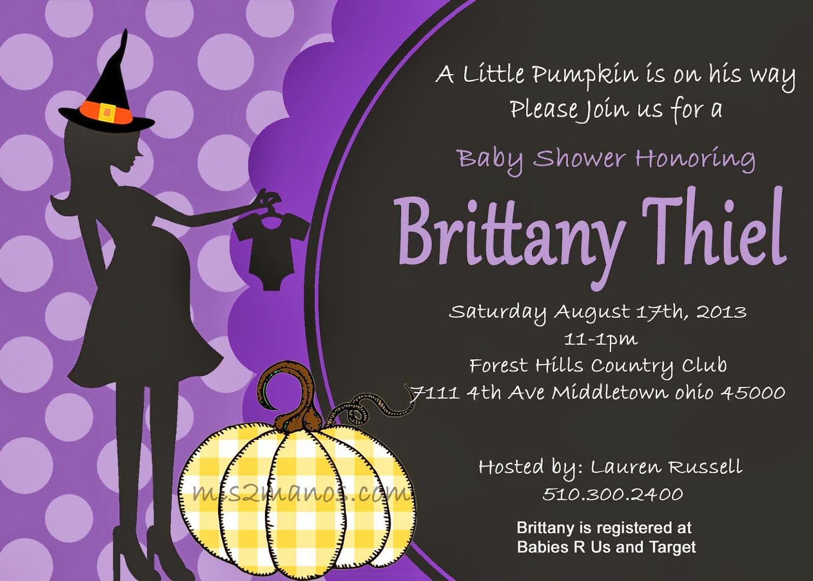 Halloween Baby Shower Invitation Pumpking Baby Shower Invites Mom-to ...