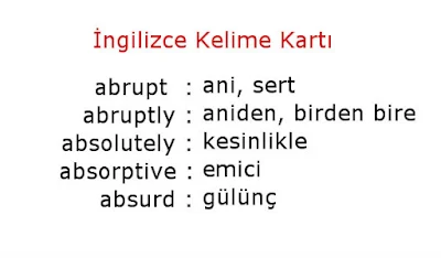 İngilizce Kelime Ezberleme Çalışması