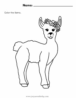 Llama coloring sheet