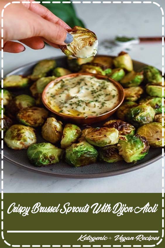 Crispy brussel sprouts with a creamy dijon aioli dipping sauce! Oven baked and air fried methods both available!