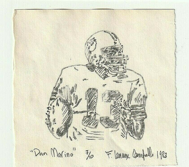 Dan Marino - Art school litho circa 1983 by Campello