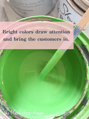 Customers are drawn to bright colors such as green.