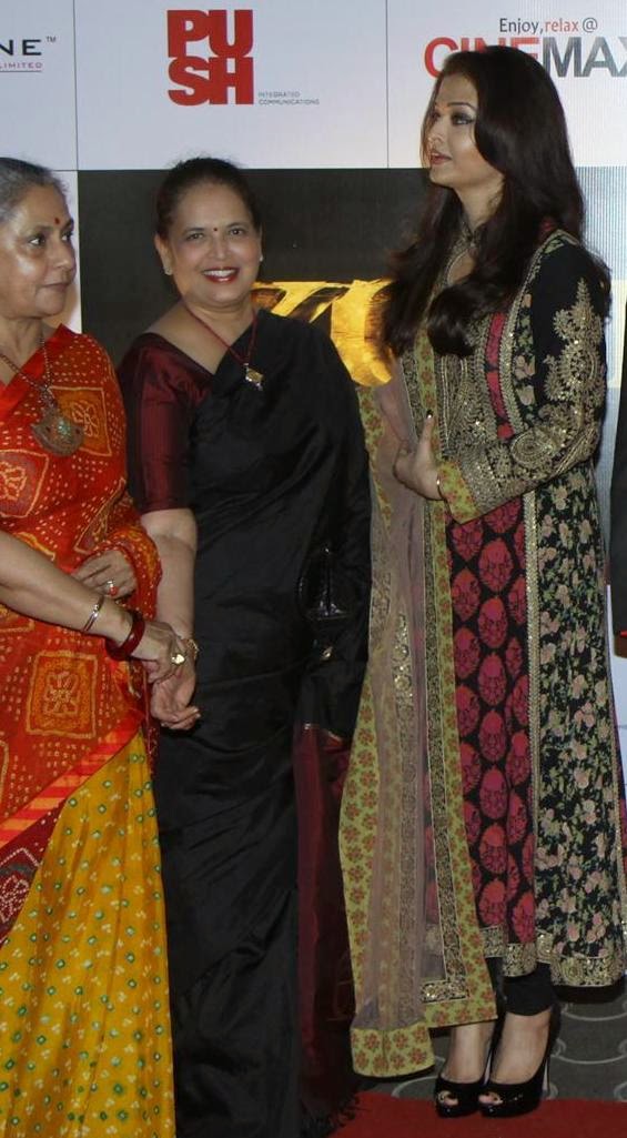 Aishwarya Rai Bachchan In Black Heavily Embroidered Anarkali Dress