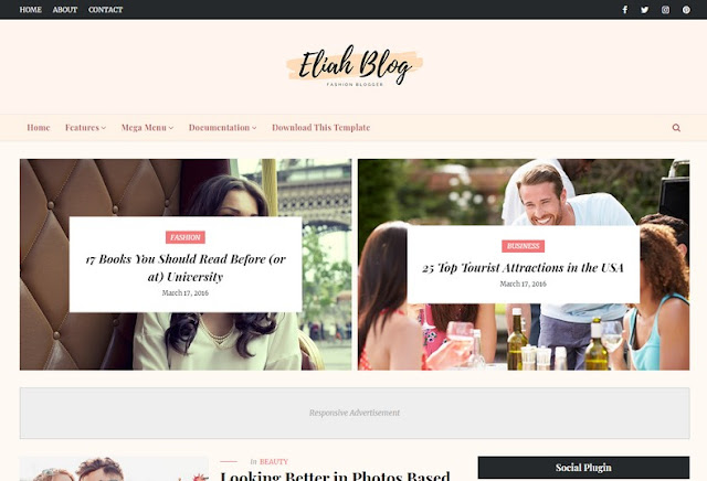 Elia Blogger Template Free Download