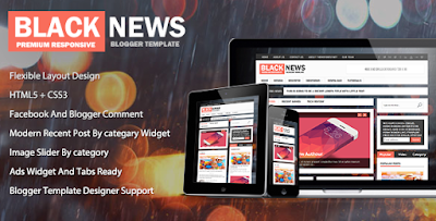 Free Download BlackNews Blogger Template