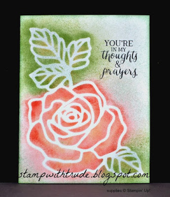 Stamp With Trude, Rose Garden Thinlits, Rose Wonder stamp set, Stampin' Up!, 2016 Occasions catalog, sneak peek, encouragement card, stenciled card