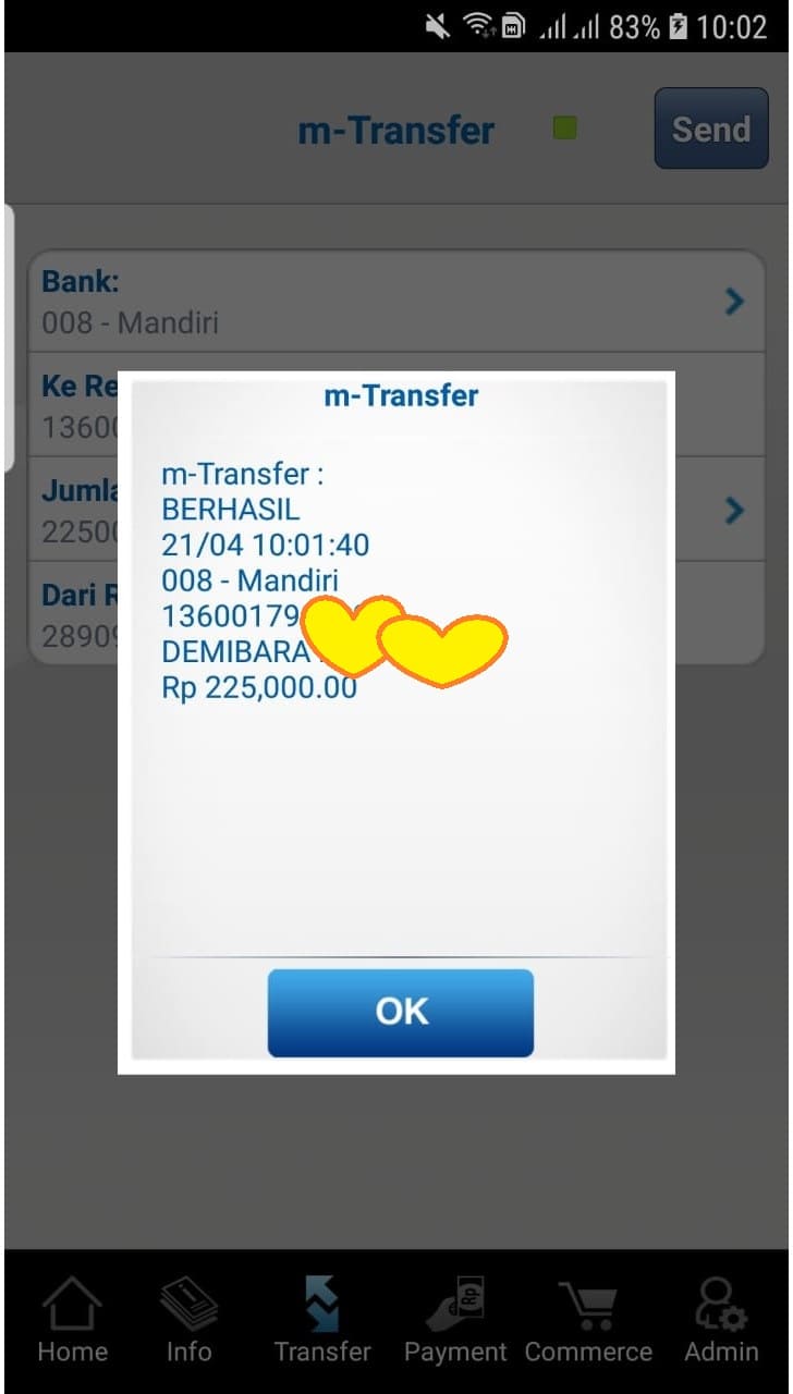 Bukti Transfer Pembayaran Transaksi Catering April 2020 Kosong mulu