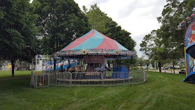 children's ride set up on Town Common