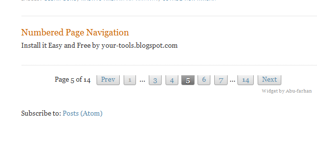 How to Install Numbered Page Navigation in Blogger