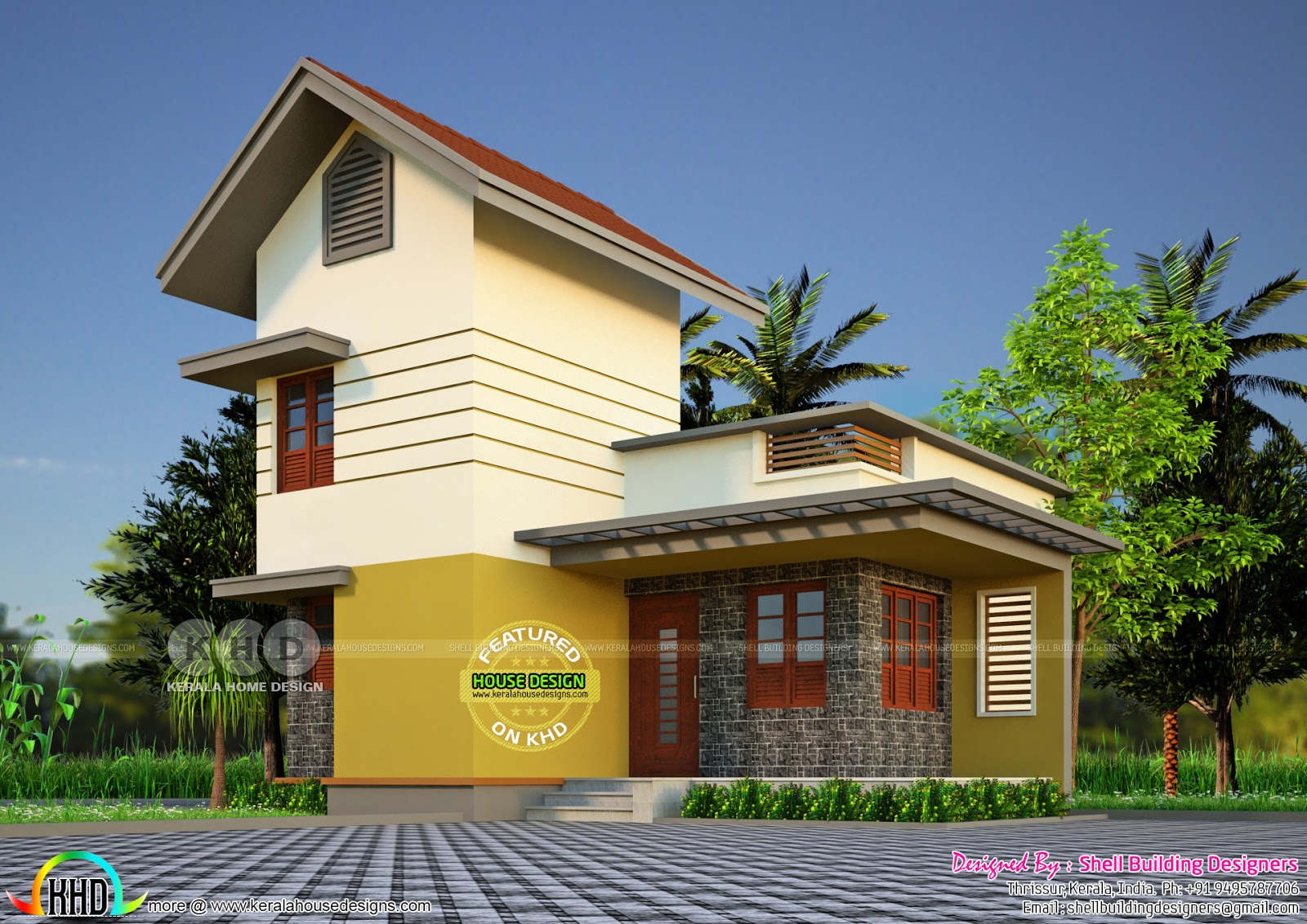  700  Sq  ft  Home  with Different Elevations Kerala home  