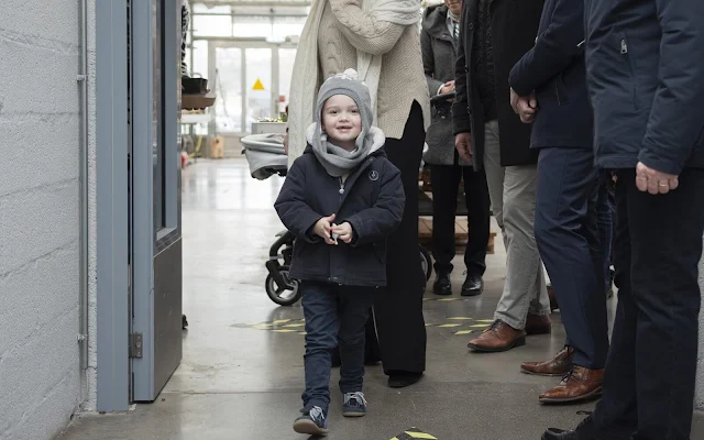 Prince Charles and Prince Francois in sweater by Thomas Brown. Jacadi Toddler boy hat scarf. Princess Stephanie