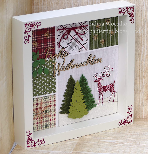 Weihnachtshirsch | Homedeko Stampin' Up! | papiertier Indina | Blog Hop