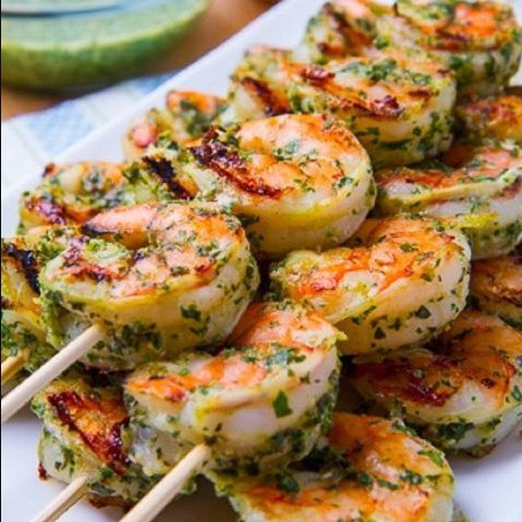 Pesto Grilled Shrimp #BBQ #Weeknight