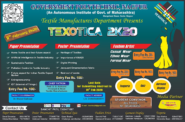 Texotica 2020 An event byDepartment of Textile Manufactures Government Polytechnic Nagpur. Textile Sphere