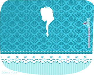 Elsa silhouette: Free Printable Candy Bar Labels.