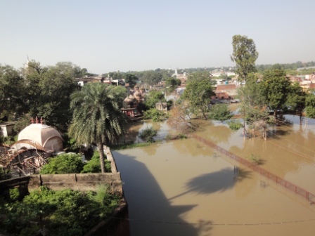 Flood Brings Yamuna to Kaliya Ghat