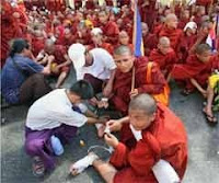 monks wounded by security forces in Burma