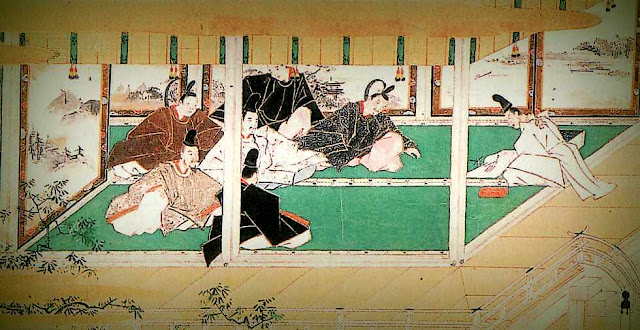 Onmyōji impegnato nella divinazione con aste di conteggio dal libro Tamamo no Mae di Nara - Primo periodo Edo