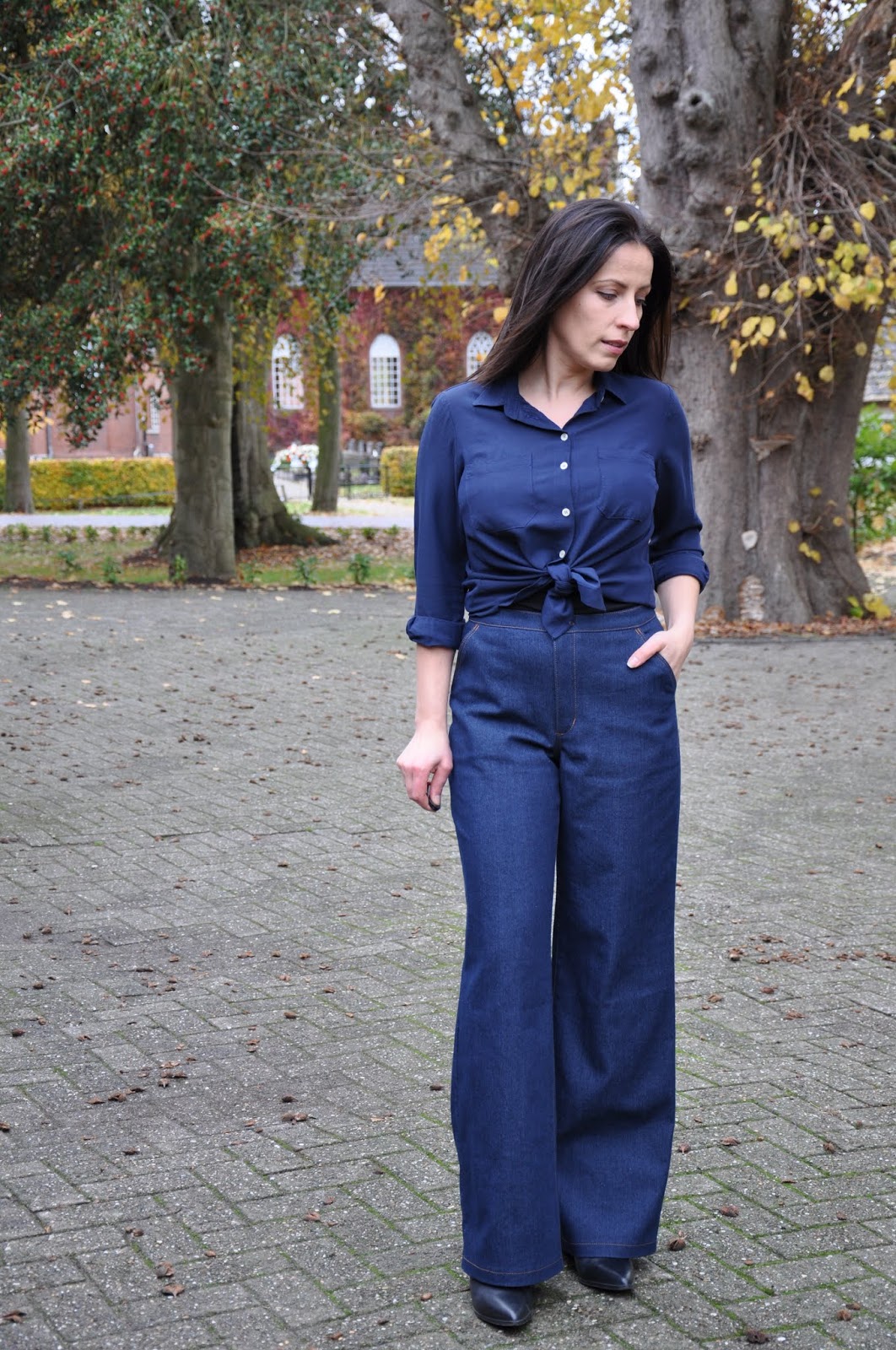 Calcedonia Sewing: Hollywood trousers with slant pockets -Liesl+co pattern