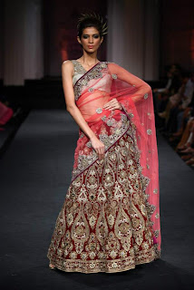 Bridal Embroidered Lehenga Saree