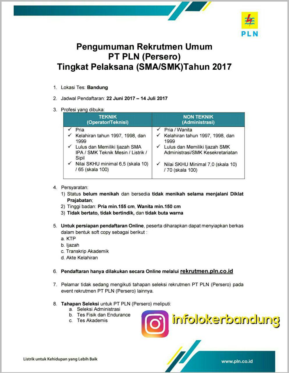 Lowongan Kerja PT. PLN ( Persero ) Juli 2017 - Info 