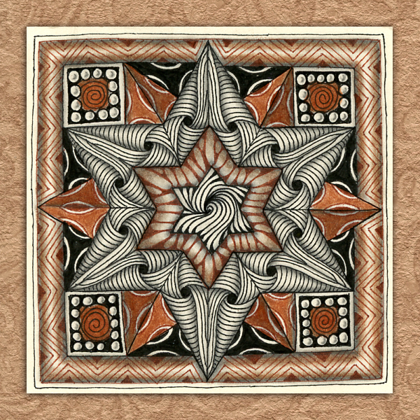 Large Zentangle® Tile — The 21st Century Matriarch