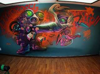 Graffiti Artwork Mural by Saturno