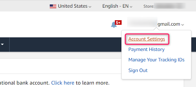 Open Amazon Affiliate Account Settings