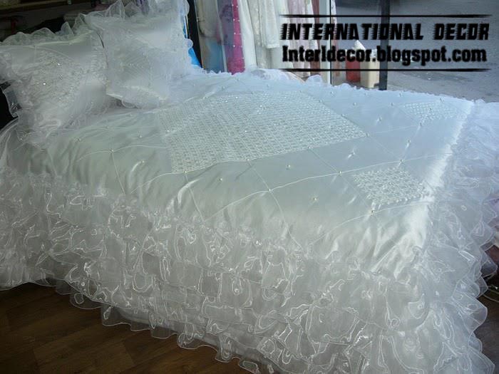 Chinese white bedding set model, best Chinese wedding bedding sets