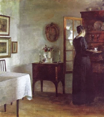 Clearing Away the Tray painting Carl Vilhelm Holsoe
