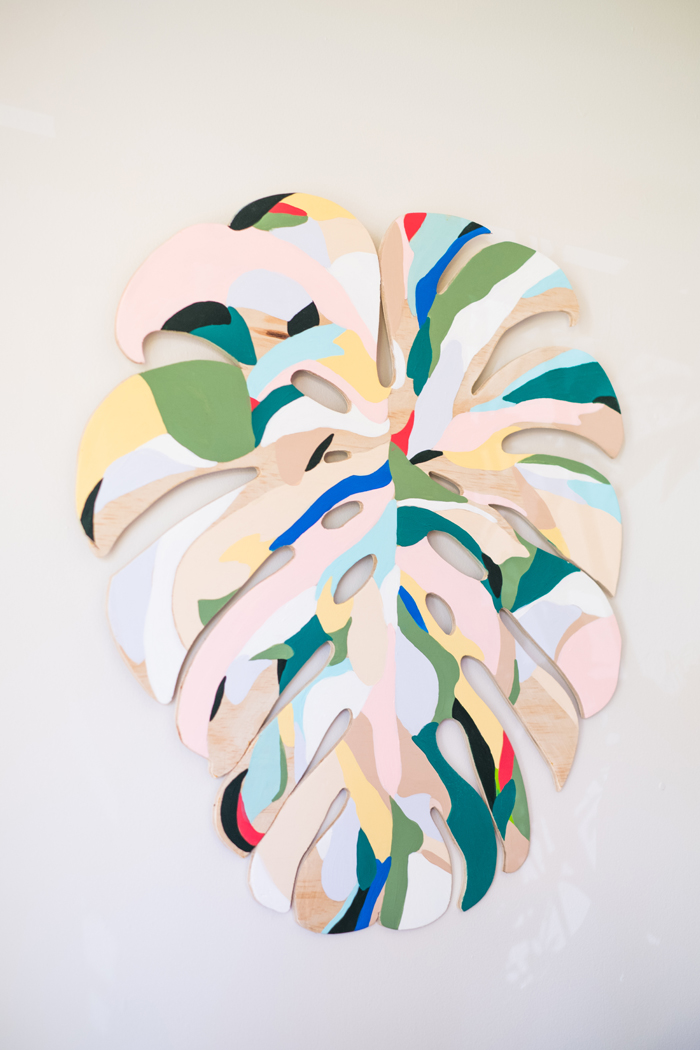 colorful monstera artwork