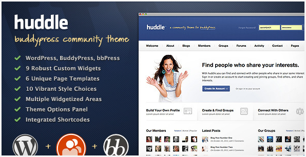 huddle buddypress