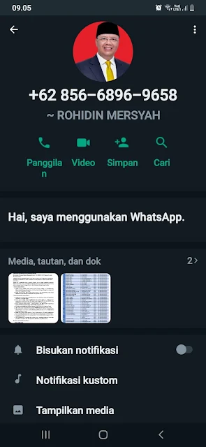 Masyarakat Diminta Waspada, Ada WhatsApp Catut Nama dan Foto Gubernur Rohidin Mersyah