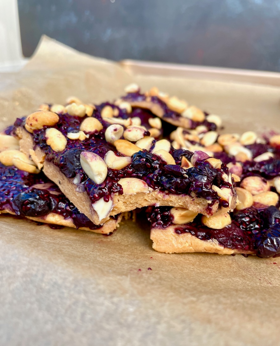Peanut Butter + Jelly Protein Bars